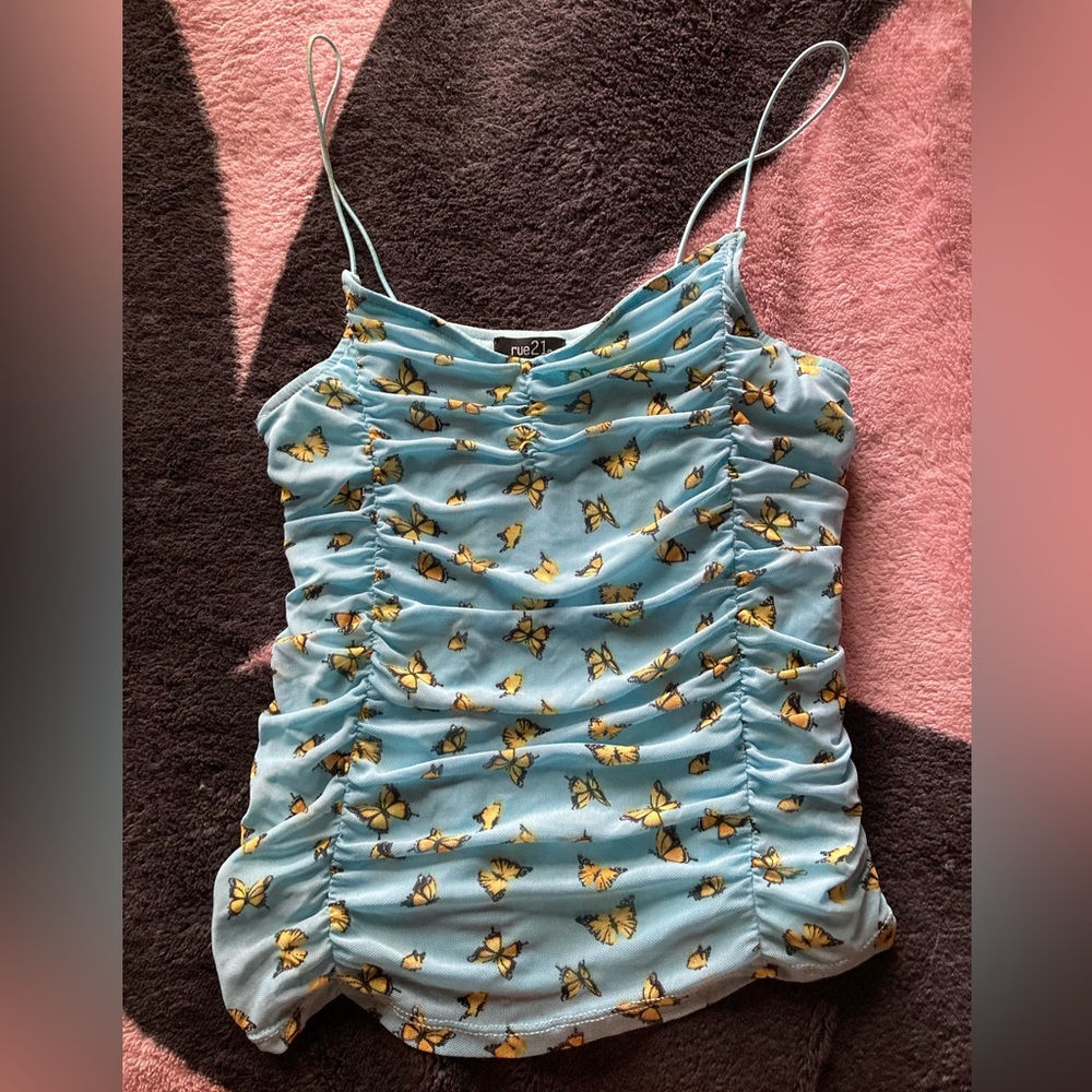 Forever 21 Scrunched Butterfly Tank top